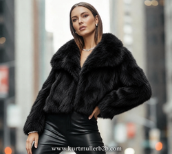 Big Collar Soft Touch Luxurious Faux Fur Coat