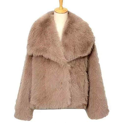 Big Collar Soft Touch Luxurious Faux Fur Coat