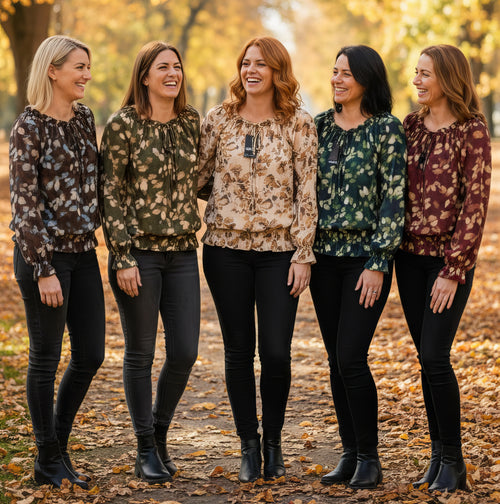 Contrast Leaf Ruffle Frill Bardot blouse