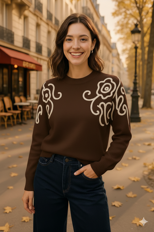 Cornelli Trim Shoulder Knit Jumper