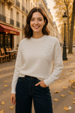 Cornelli Trim Shoulder Knit Jumper