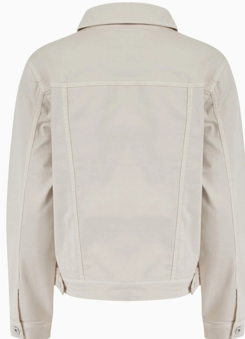 (any size any quantity) Kurt Muller Ivory Cream Cotton Stretch Denim Jacket