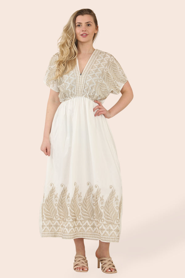 Aria Gold Embellished Maxi Dress