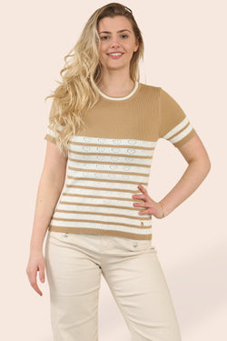 Ribbed Knit Striped Top