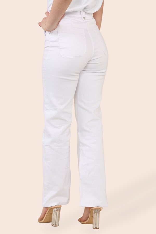 White Wide Leg Voggo Denim Stretch Jeans