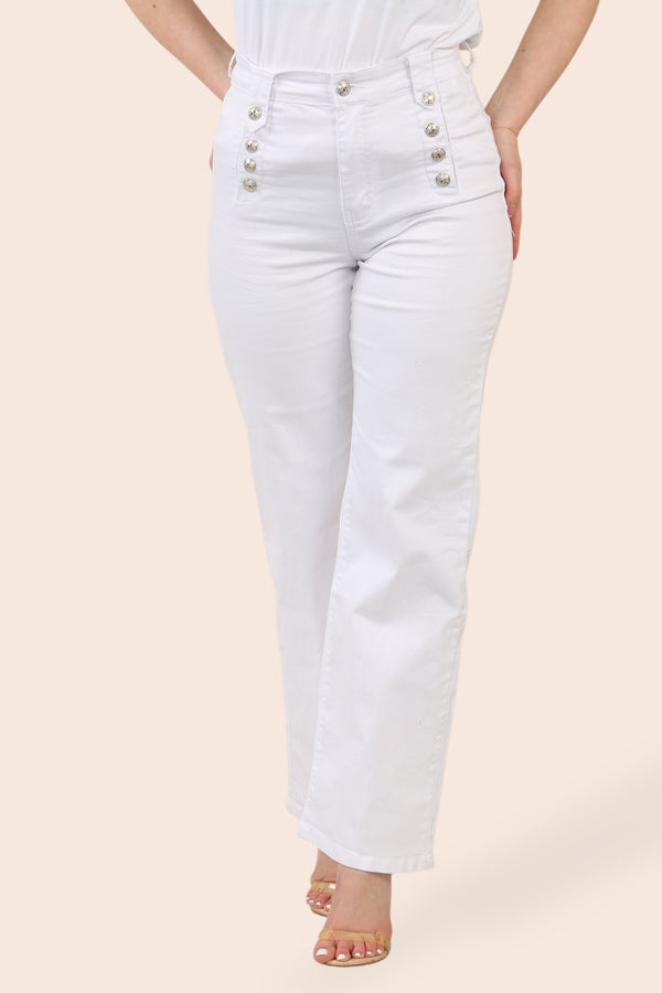 White Wide Leg Voggo Denim Stretch Jeans