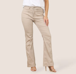 Bootcut Beige Two Front Pocket Voggo Jeans