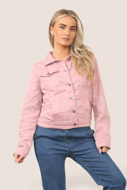 Kurt Muller Soft Pink Washed Denim Cotton Stretch Jacket