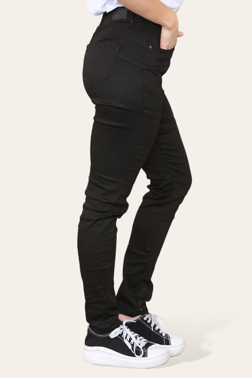Black Voggo Push Up Straight Slim Leg Jeans