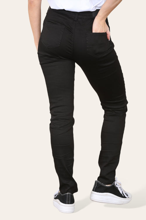 Black Voggo Push Up Straight Slim Leg Jeans