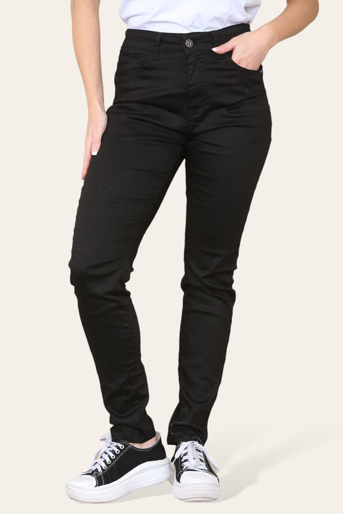 Black Voggo Push Up Straight Slim Leg Jeans