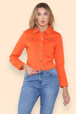 Kurt Muller Orange Denim Cotton Stretch Jacket