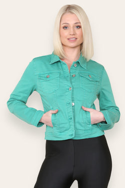 Kurt Muller Jade Green Denim Cotton Stretch Jacket