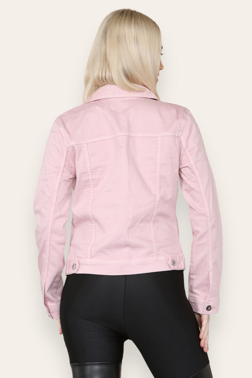 Kurt Muller Rose Soft Pink Denim Cotton Stretch Jacket