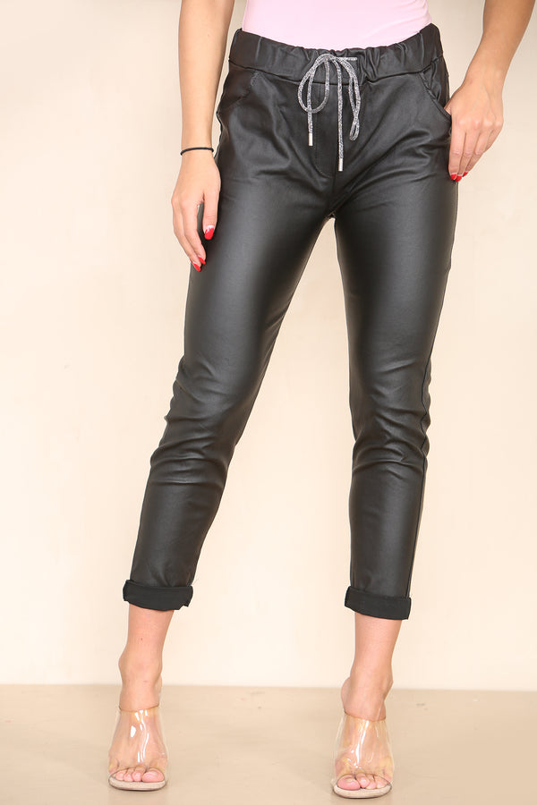 Leather Look PU Magic Trousers