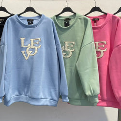 LOVE Oversized Cotton Sweatshirt Top