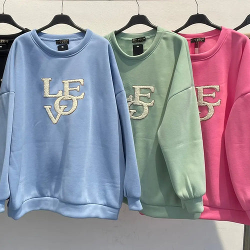 LOVE Oversized Cotton Sweatshirt Top