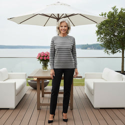 Pearl Trim Stripe Knit