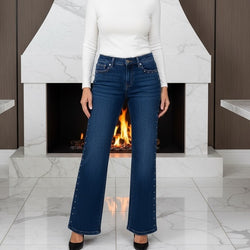 Metal Stud Wide Leg Voggo Jeans