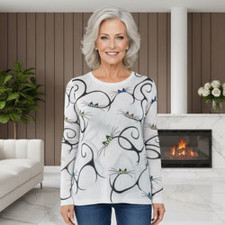 Swirls Mesh Knit Top