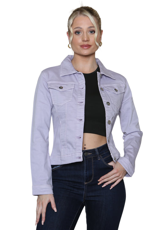 Lilac Denim Cotton Stretch Jacket