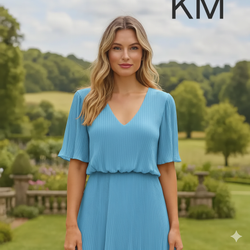 Plain Plisse Pleated Layered Maxi Dress