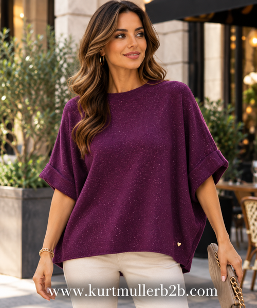 Sparkle Lurex Batwing Knit Jumper
