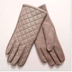 Quilted Leather Look Gloves