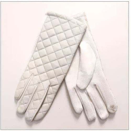Quilted Leather Look Gloves