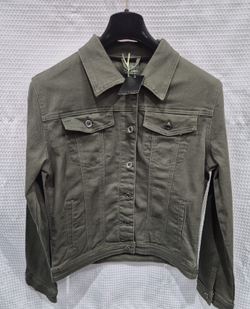 PLUS SIZE Khaki Denim Cotton Jacket
