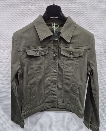 PLUS SIZE Khaki Denim Cotton Jacket
