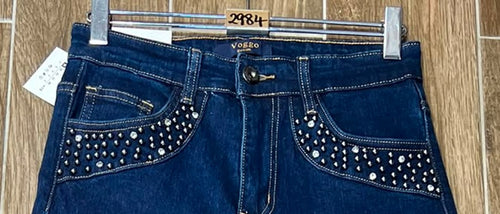 Diamante Stud Pocket Wide Leg Voggo Jeans