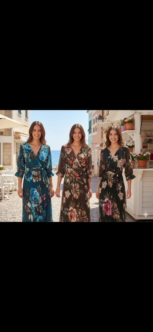 Pandora Floral Crossover Belted Dress