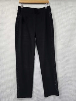 Side Sparkle Stretch Black Trousers