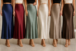 A Line Sateen Skirt