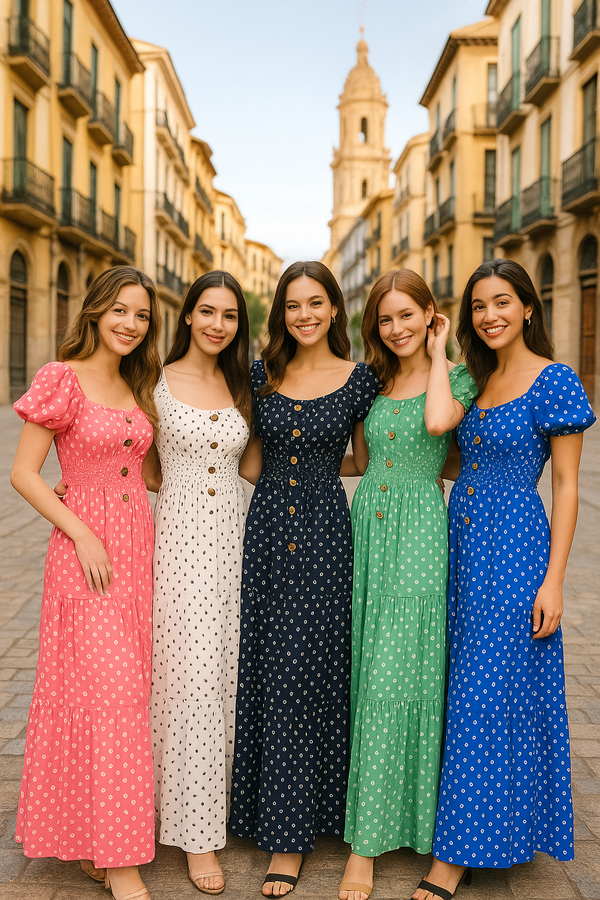 Polka Dot Bardot Maxi Dress