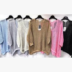 V Neck Crochet Knit