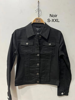 Black Voggo Cotton Bi-stretch Denim Jacket