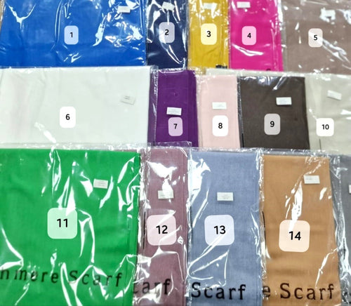 Plain Cashmere Blend Scarf