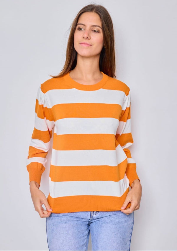 Colour Block Stripe Fine Knit