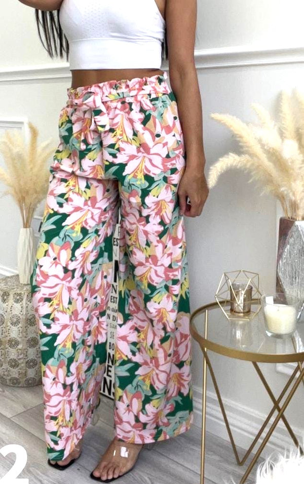 Floral Palazzo Wide Leg Trousers