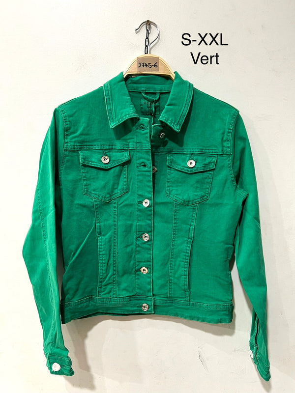Jade Green Washed Denim Cotton Stretch Jacket