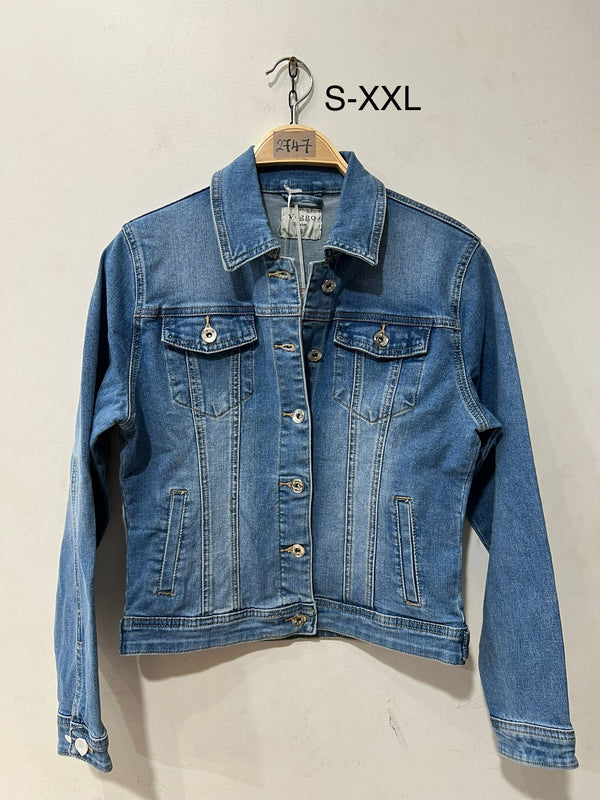 Light Washed Denim Cotton Stretch Jacket