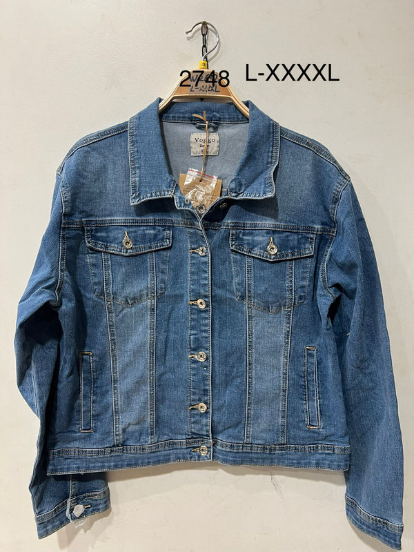 PLUS SIZE Denim Cotton Stretch Jacket