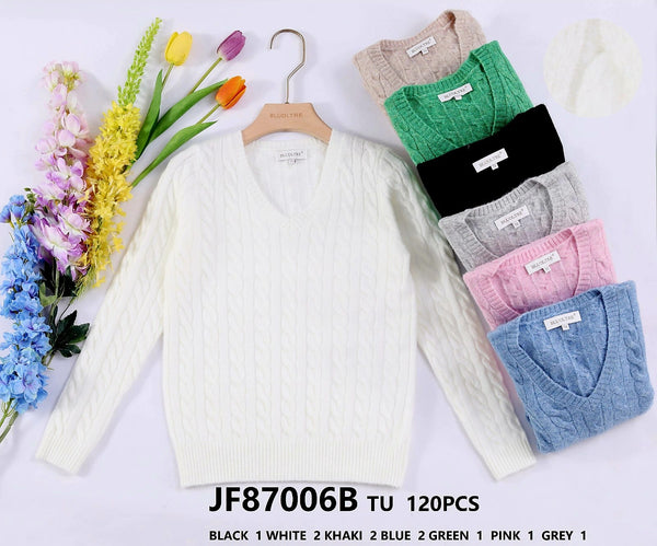 Soft Touch Wool Cable V Knit