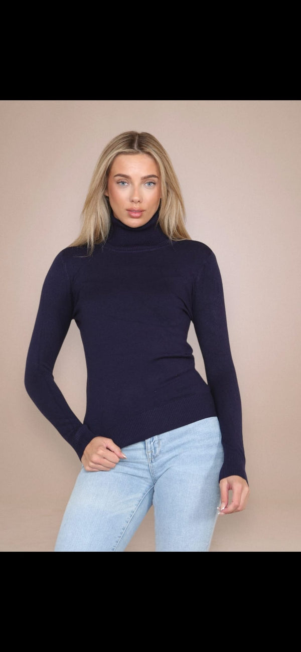 Classic Polo Neck Knit Sweater