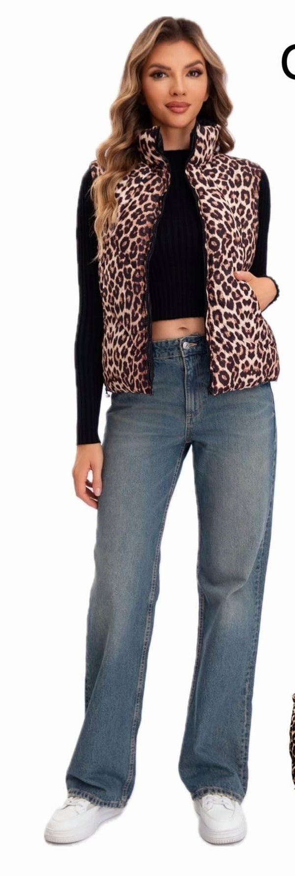 Leopard Print Reversible Gilet