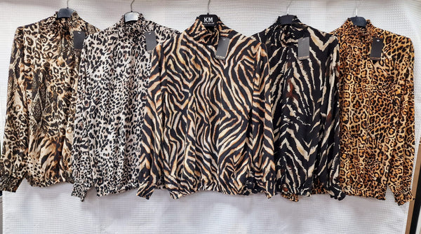 Animal High Neck Blouse