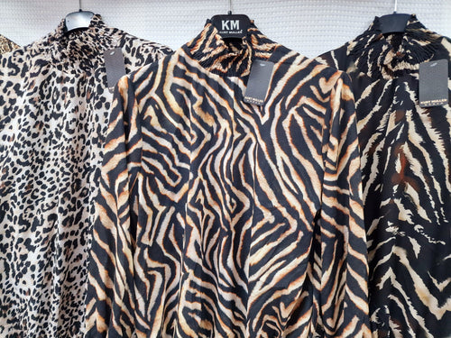 Animal High Neck Blouse