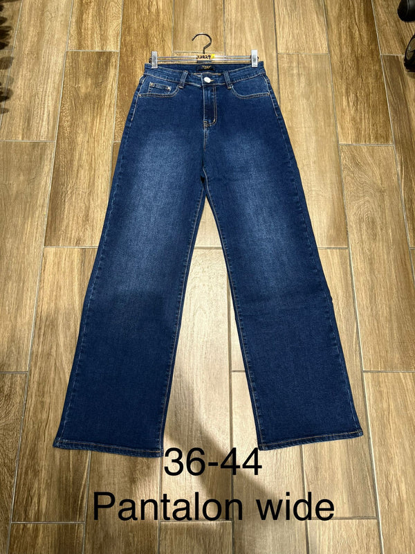 Vintage Washed Denim Wide Leg Jeans